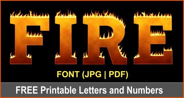 Fire Flame Clipart Font (Printable Burning Letters and Numbers